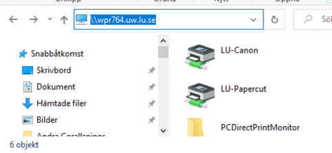 Screen dump, server adress